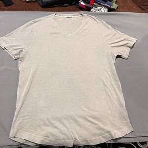 Buck Mason T Shirt Men L Gray Short Sleeve Made In USA Alt Fade Distressed Retro